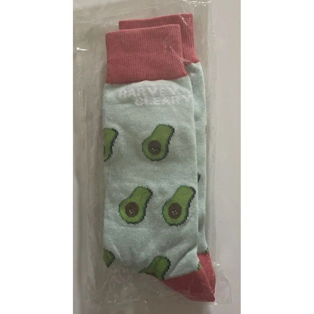 Harvey Cleary Avocado Blue Pink Socks One Size New